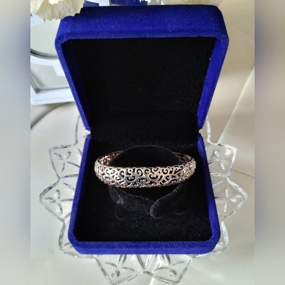New In Box Sterling Silver Filigree Cuff Bracelet - Picture 11 of 13